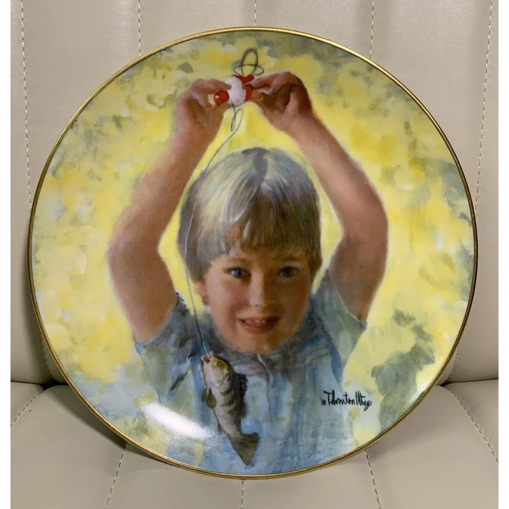 Viletta First Catch Thornton Utz‎ Carefree Days Collector Plate 1982 1614A 8.5